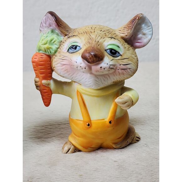 Homco Harvest Mice in Overalls Corn Carrot Cheese Figurines Ceramic 3 1/2" Vtg - Picture 4 of 15